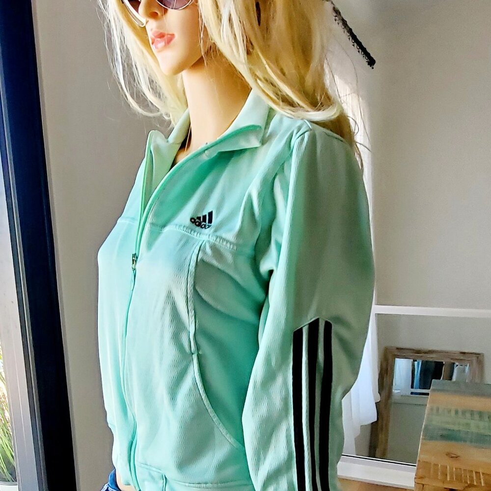Adidas mint green with black detailing jacket Size Medium - Picture 8 of 11